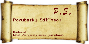 Porubszky Sámson névjegykártya